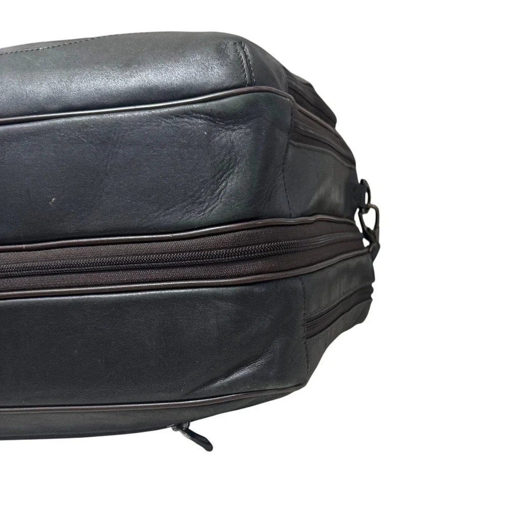 Hartmann Briefcase Mens Large Black Vintage Leather Laptop Messenger Bag